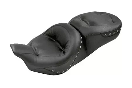 Mustang Seats One-Piece Regal Touring Seat for Harley Davidson Touring Models 2008-Up -Black Studs (Not for '24-Up FLHX/FLTR Models)