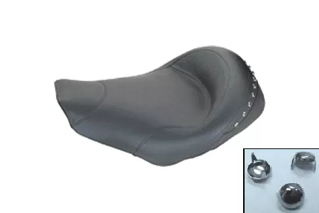 Mustang Seats Wide Super Solo Seat for Harley Davidson Touring Models 2008-Up -Chrome Studs (Not for '24-Up FLHX/FLTR Models)