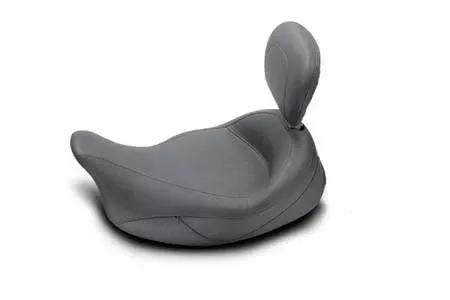 Mustang Seats Wide Super Solo Seat with Driver Backrest for Harley Davidson Touring Models 2008-Up -Chrome Studs (Not for '24-Up FLHX/FLTR Models)