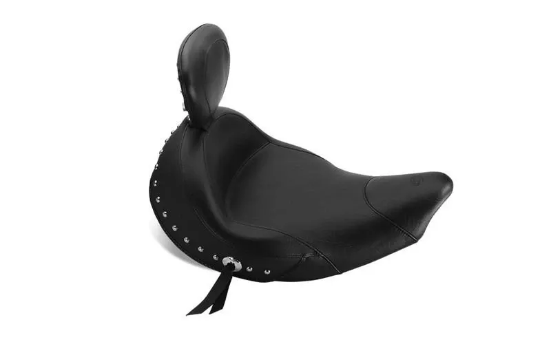 Mustang Seats Wide Touring Solo Seat w/ Driver Backest for '14-Up Indian Chief Classic/Chief Vintage/Chieftain-Vintage