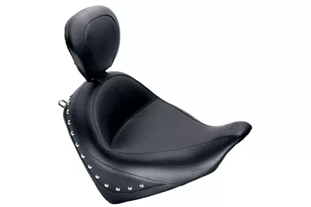 Mustang Solo Seat with Backrest for Fury '10-24 - Wide Studded