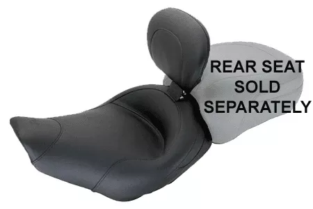 Mustang Standard Touring Solo Seat with Driver Backrest for Harley Davidson Road King 1997-'07, Street Glide 2006-'07 & Screamin' Eagle 2000-'01 & 2004-'05 - Original Black