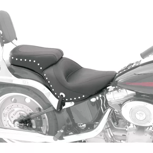 Mustang Studded 14" Solo Seat for 2006-2017 Harley Softail FXST/FLSTF