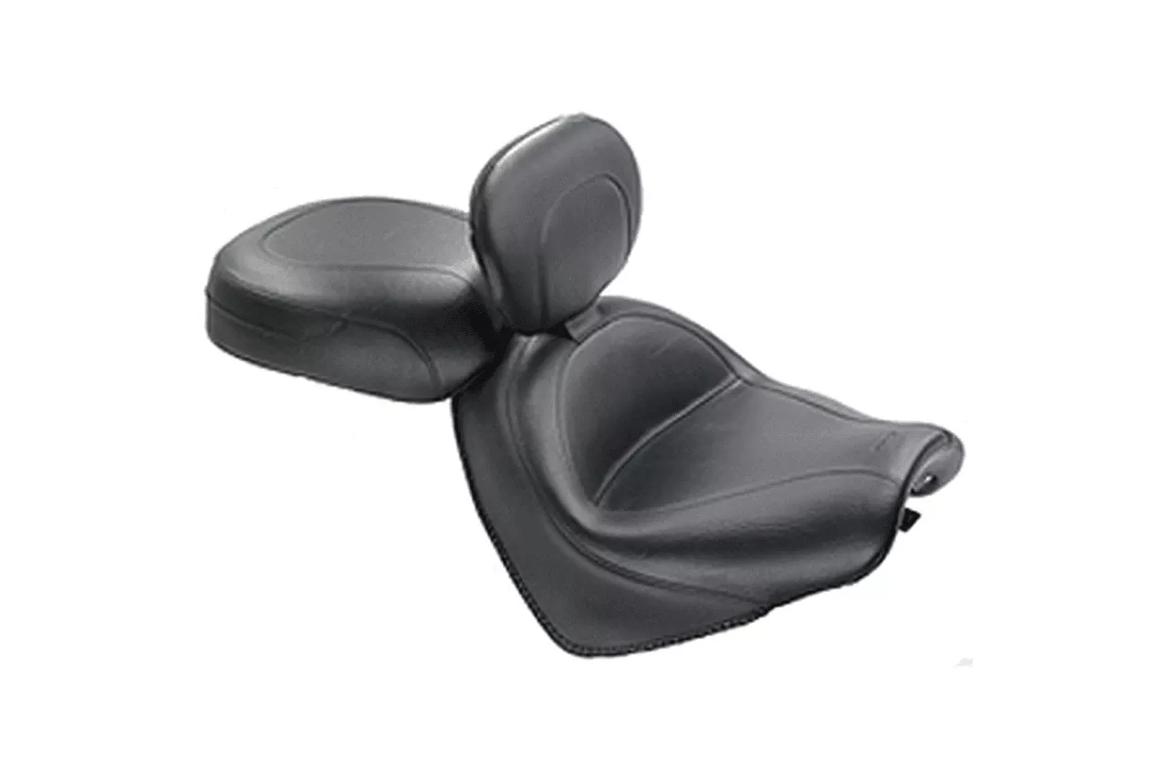 Mustang Two-Piece Wide Touring Seatwith Driver Backrest for VTX1300C '04-09 -Vintage