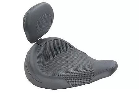 MustangAir Ride Solo Seat with Driver Backrest for FL Police Models '97-Up -Textured