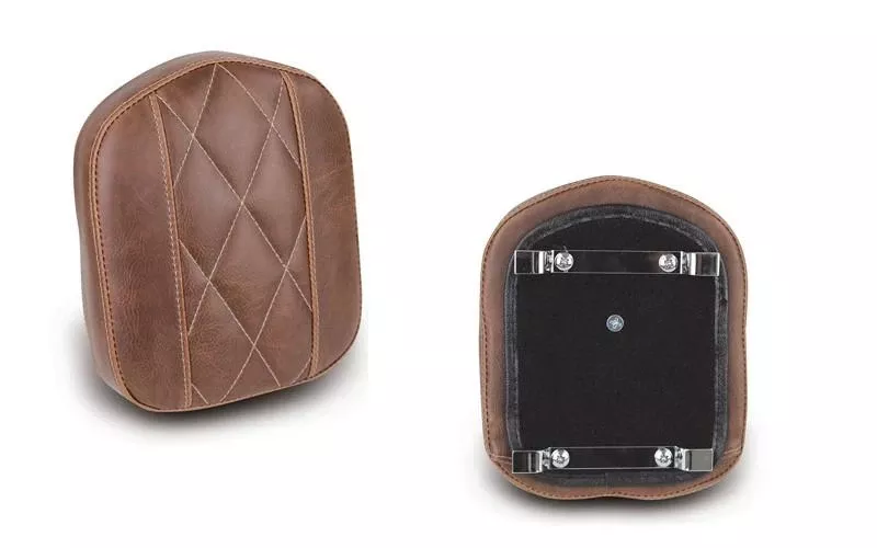 MustangBracket Style Sissy Bar Pad -Diamond Stitch, Distressed Brown (7.5" x 9")