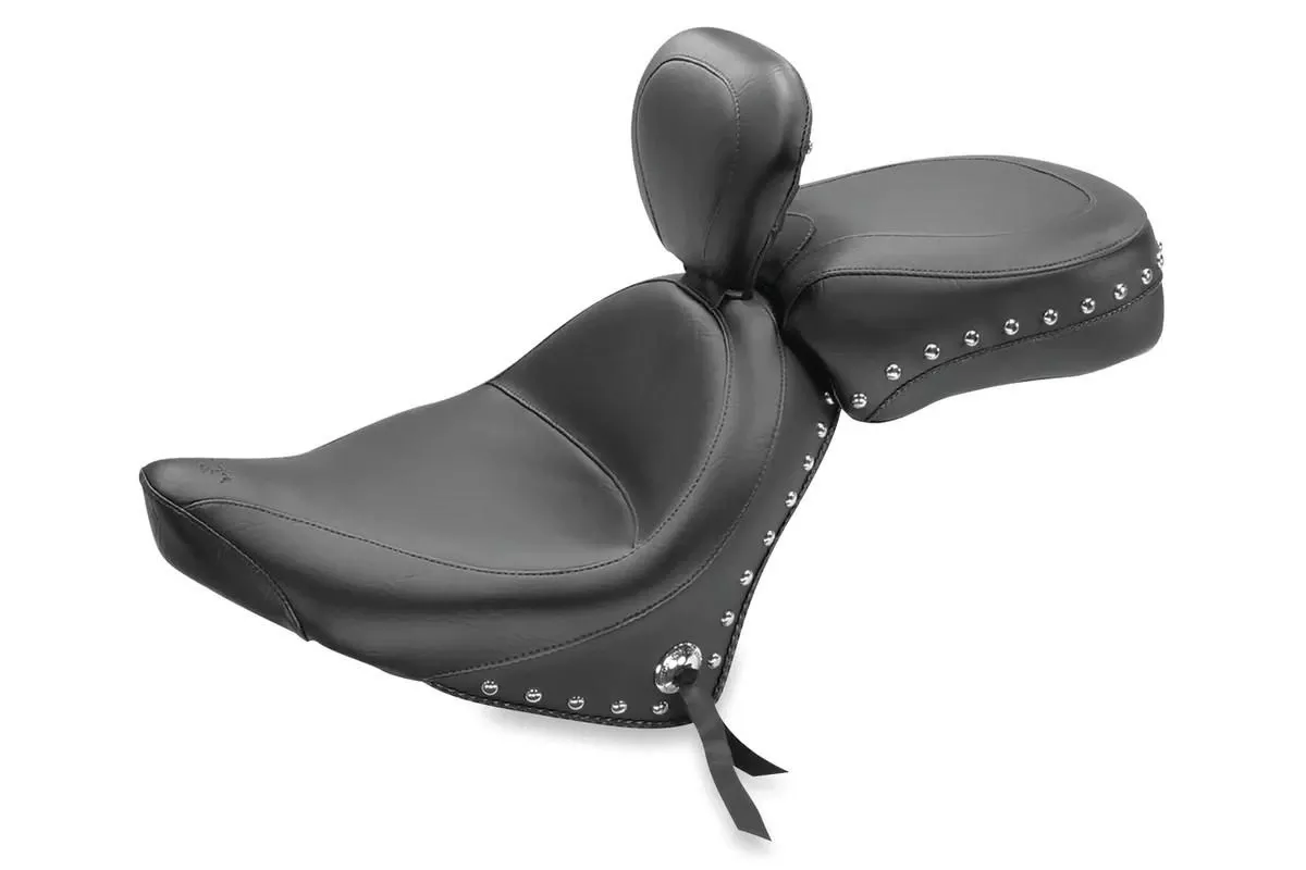 MustangTwo-Piece Wide Seat with Driver Backrestfor Victory Vegas, Kingpin & 8-Ball '03-up -Studded NOT FOR KINGPIN TOUR/JACKPOT or HAMMER 8-BALL