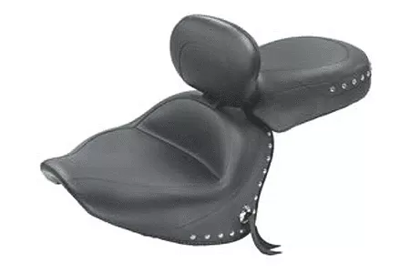 MustangTwo-Piece Wide Touring Seat with Driver Backrestfor V-Star 1300 '07-Up-Studded