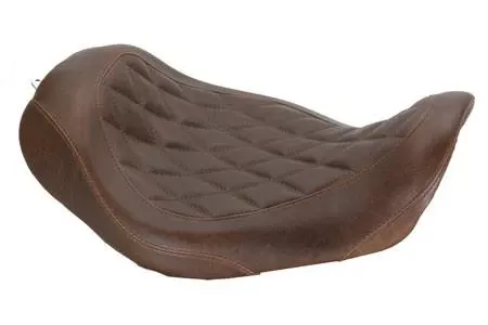 MustangWide Tripper Solo Seat for '06-17 Dyna/Wide Glide Models -Diamond Stitch Pattern-Brown Distressed
