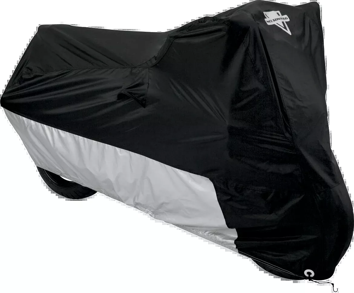 Nelson Rigg Polyester Black Silver Medium Motorcycle Cover for Harley Davidson