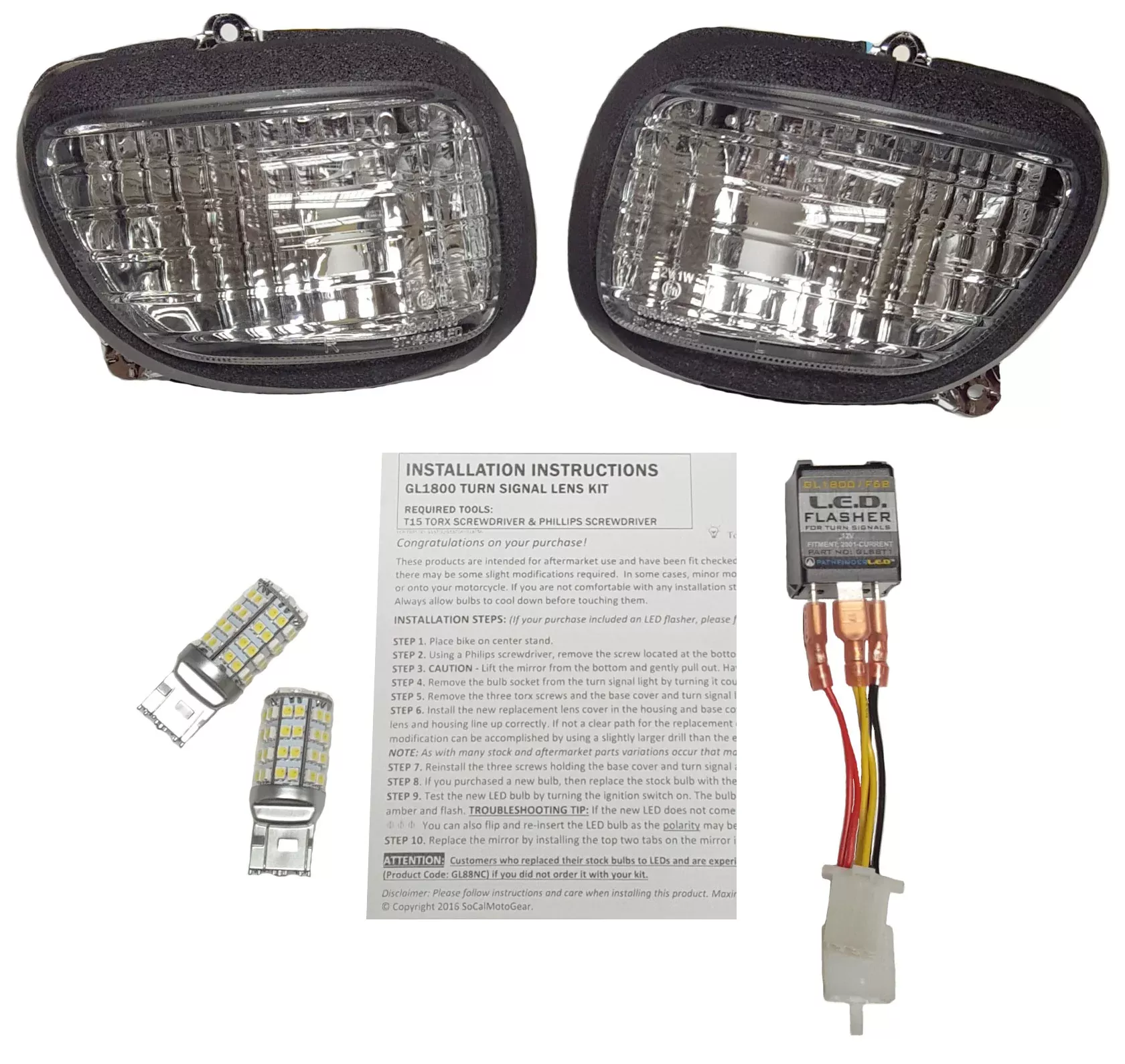 Pathfinder Led Turn Signal Kit Smoke Lens Pr Hon-226-0051S