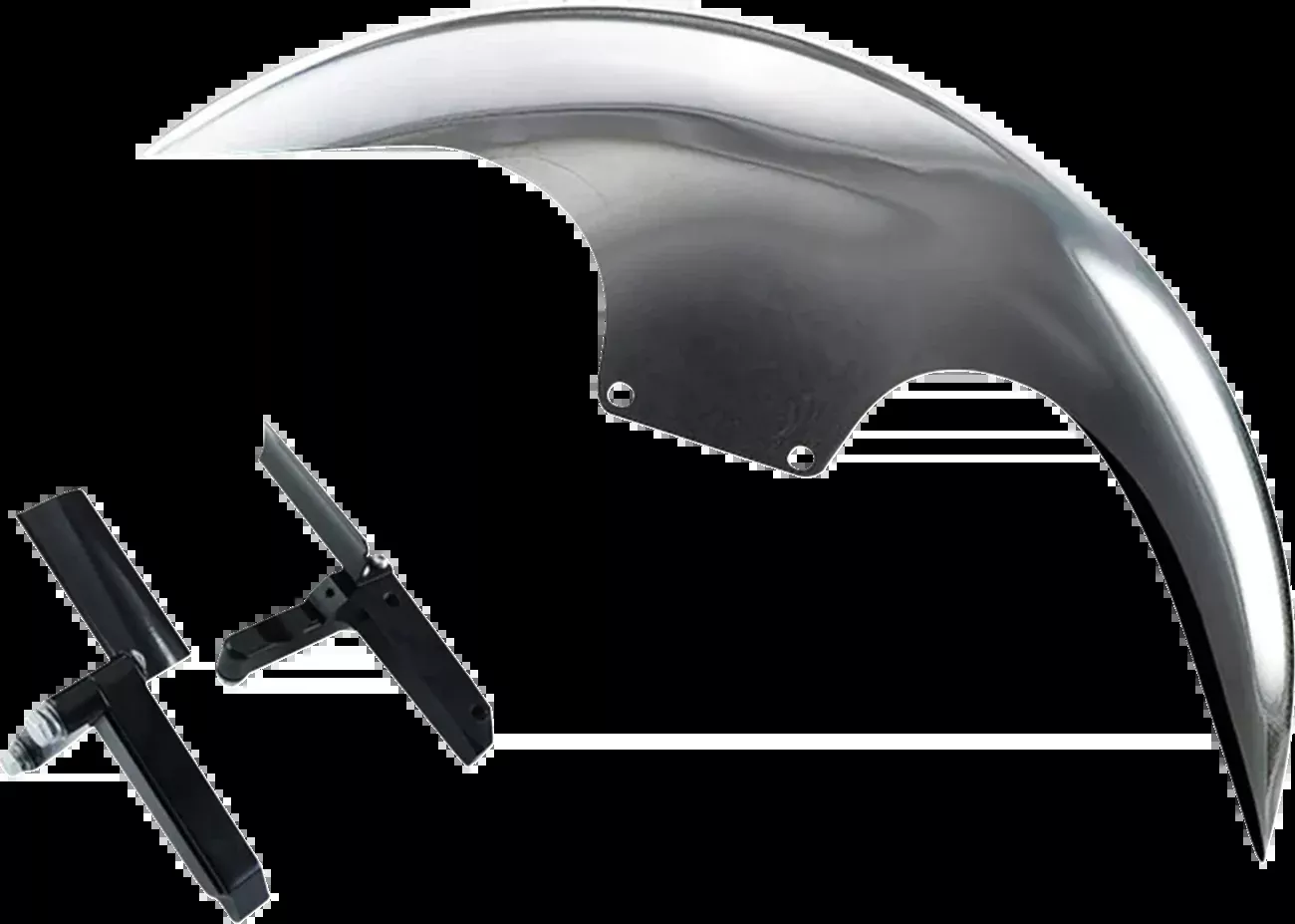 Paul Yaffe Bagger Nation Cafe Front Fender - 21" Wheel - With Inverted Fork Adapters - Debris Guards - HD Softail