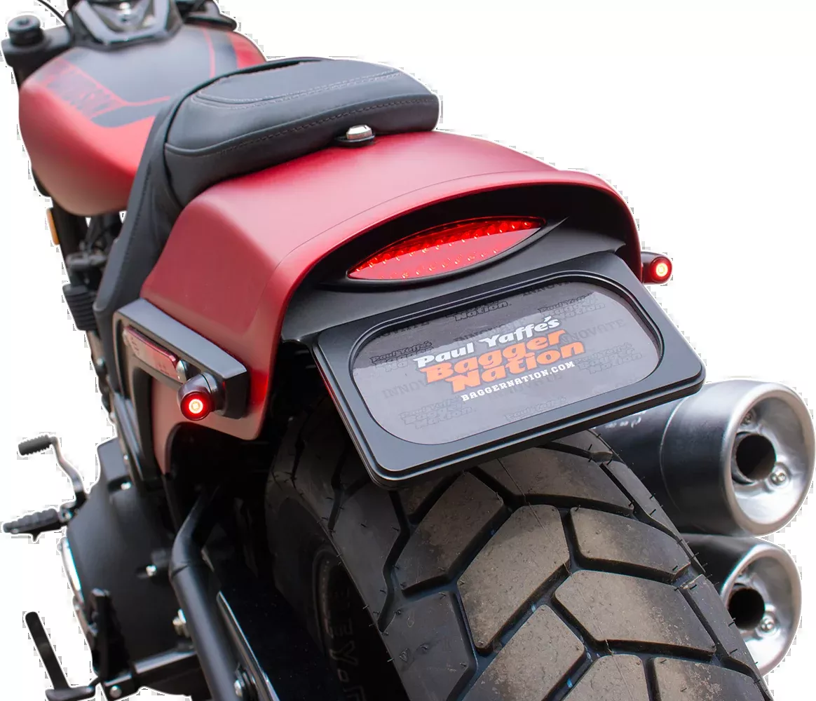 Paul Yaffe Bagger Nation License Plate Frame with Light - Satin Black