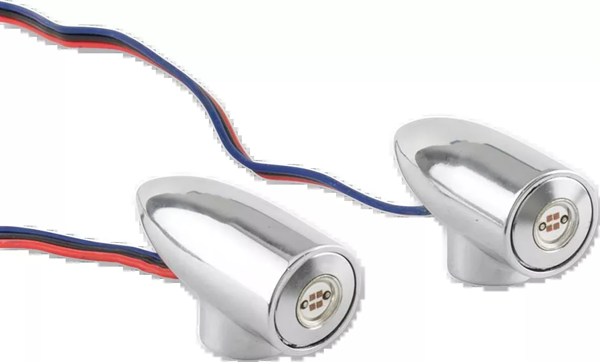 Paul Yaffe Bagger Nation Marker Lights – Lightning Bullet – Amber/White – Chrome