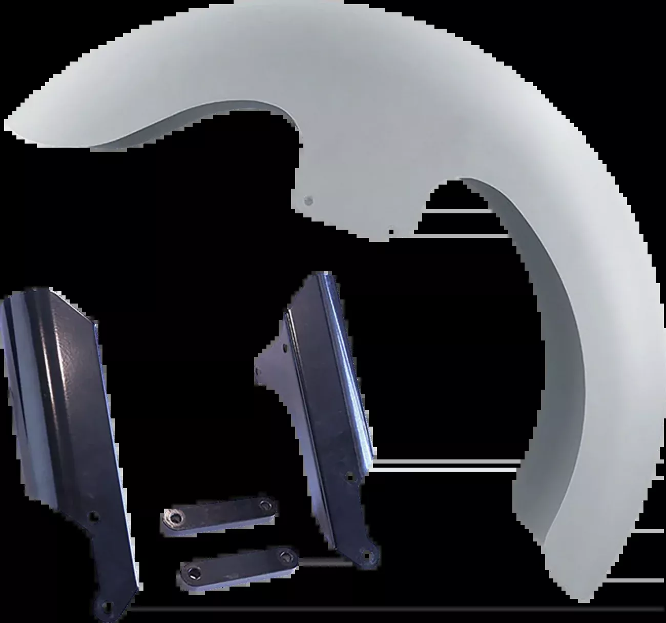 Paul Yaffe Bagger Nation Thicky Front Fender – 19″ Wheel – With Black Inverted Fork Adaptors – HD Softail