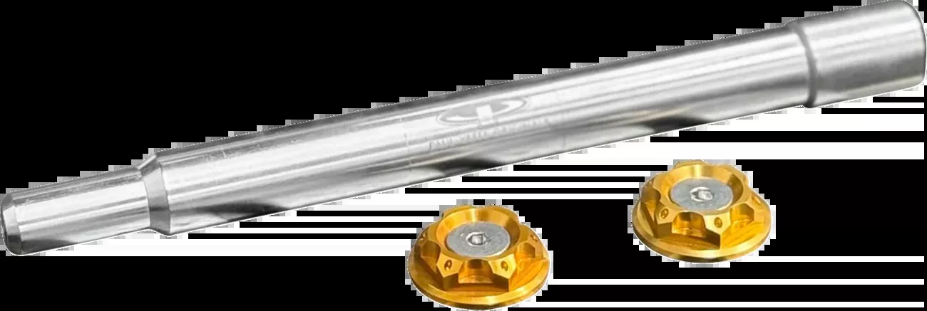 Paul Yaffe Bagger Nation Y-Axle with Turret Style Axle Cover Kit - Custom - Front - Gold - 25 mm