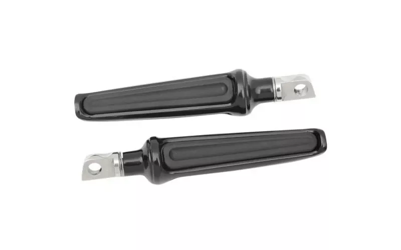 Performance Machine Contour Male-Mount Footpegs -Rubber Insert, Black (pr)