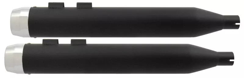 Power House Black 3.5 Slip-On Mufflers Tapered Chrome Tip Harley Dresser 85-16