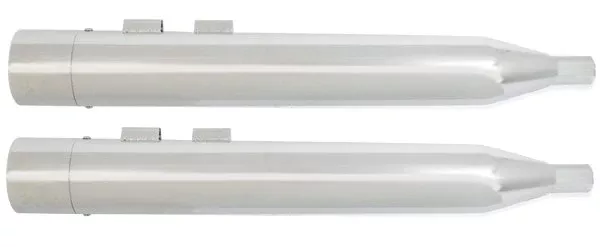 Power House Chrome 4" Slip-On Mufflers Barrel Tips Harley M8 17-Up