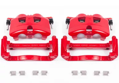 Power Stop S5404 Front Pair High-Temp Red Powder Coated Calipers fits Ford F-150