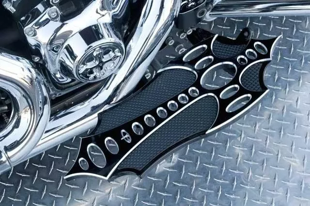 Precision Billet Driver Floorboards for Harley Davidson Touring Models, Bad Axe Edition -Black