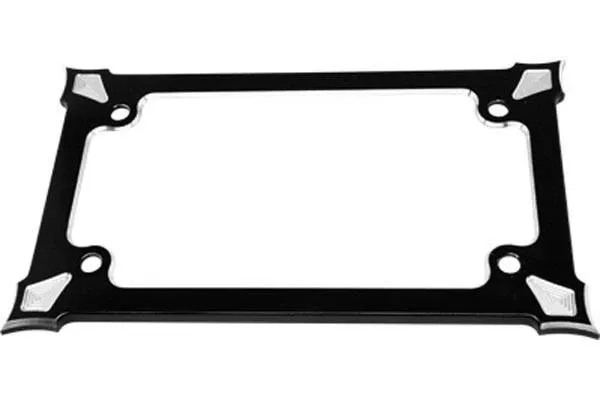 Precision Billet License Plate Frame for Harley Davidson Models, Darkside Edition -Black