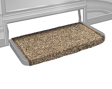 Prest-O-Fit 2-0071 Wraparound Plus RV Step Rug Brown 20 Inch Wide