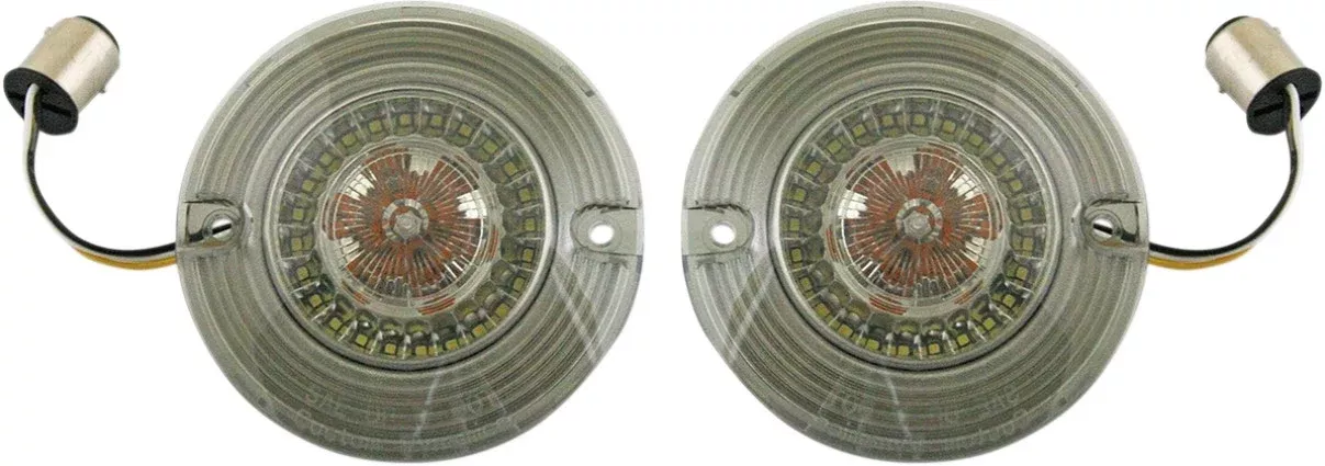 PROBEAM Dynamic Ringz Flat Front Turn Signals Amber White LED Smoked Lens