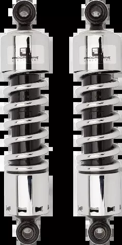 Progressive 412 Chrome 12" Standard Rear Shocks for 91-17 Harley Dyna FXDB FXDWG
