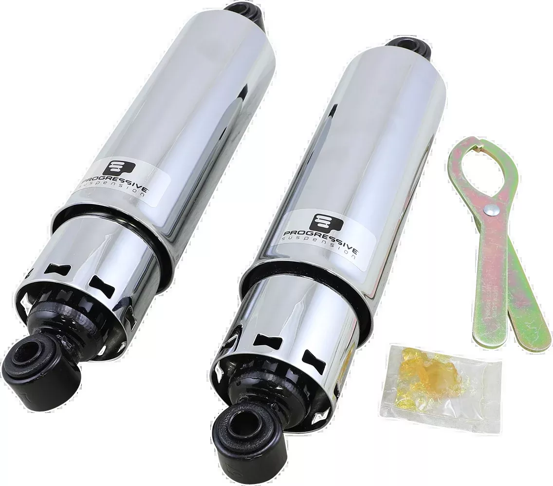 Progressive 412 Standard Rear Covered Shocks 1973-1986 Harley Softail Touring