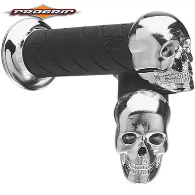 ProGrip 862 Skull Cruiser 1” Grips Black/Chrome