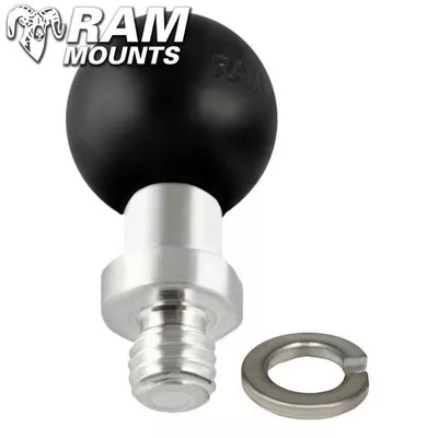 Ram Mounts 1″ Ball Connected to a 3/8″-16 Threaded Post