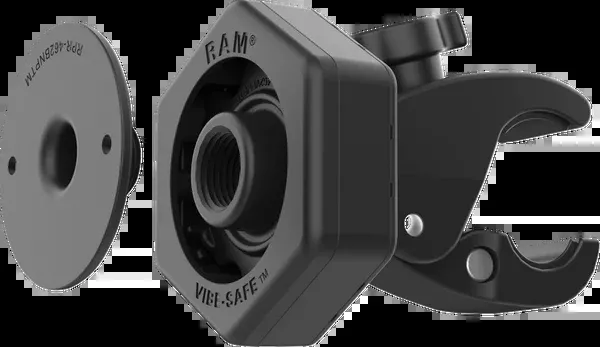 RAM Mounts Tough-Claw™ Small Clamp Base With Vibe-Safe™ Adapter – 5/8″-1-1/2″