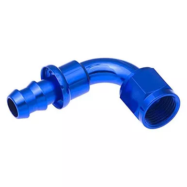 Red Horse Performance 2090-04-1 90 Degree AN Hose End Push Lock - Blue