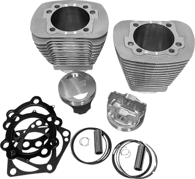 Revolution Performance 100" Silver Monster Big Bore Kit Flat Harley Evolution 84-99