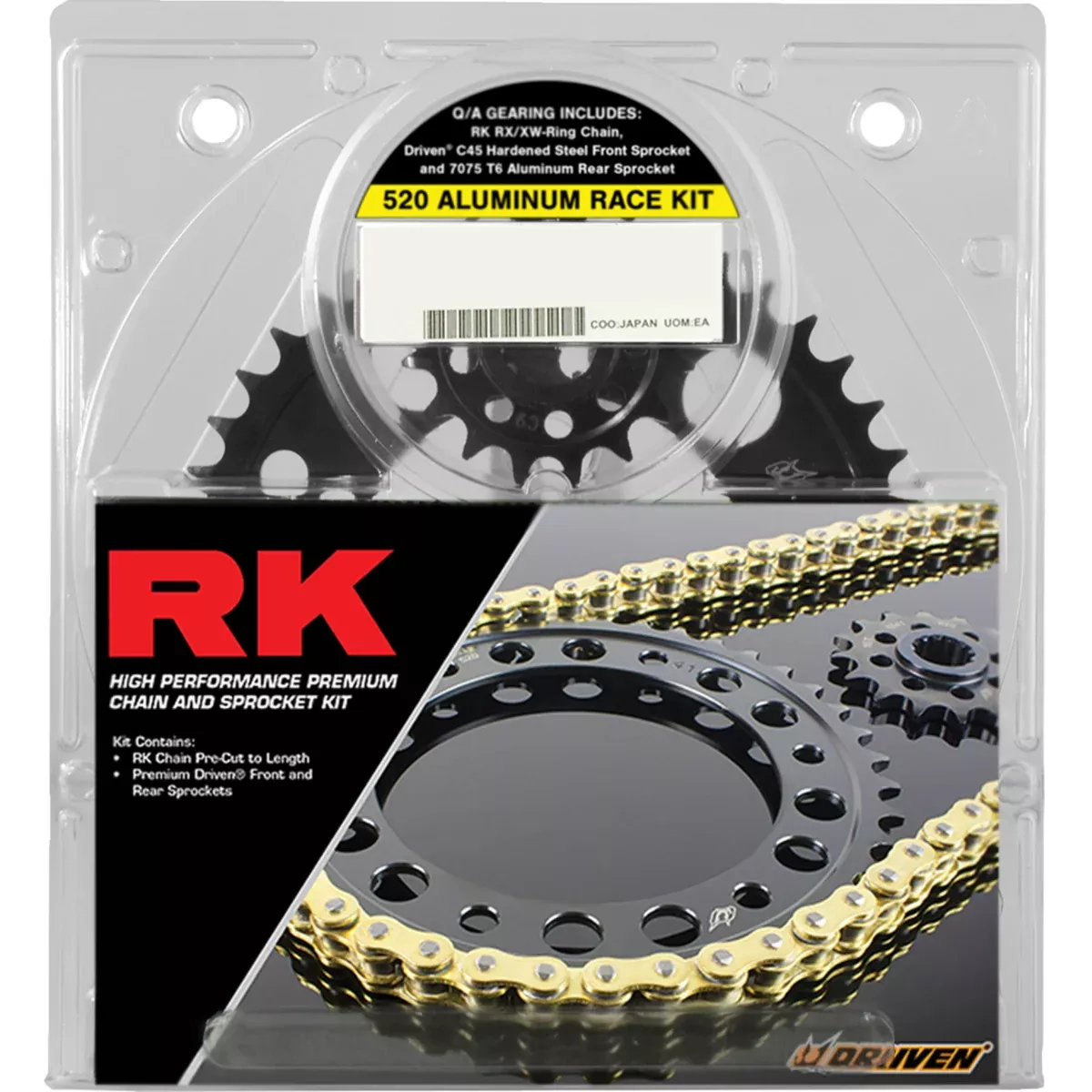 RK 1230-1718 8101-118DGX 520 Aluminum Race Chain and Sprocket Kit Chain and Sprocket Kit – 520 Aluminum Race – Gold – Aprilia RSV-4