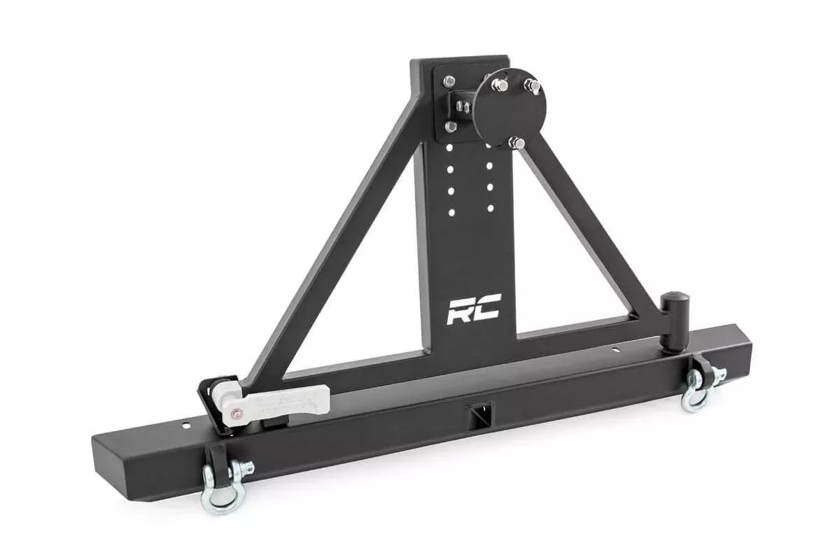 Rough Country 10592A Full Width Rear Bumper Tire Carrier for 87-06 Jeep Wrangler