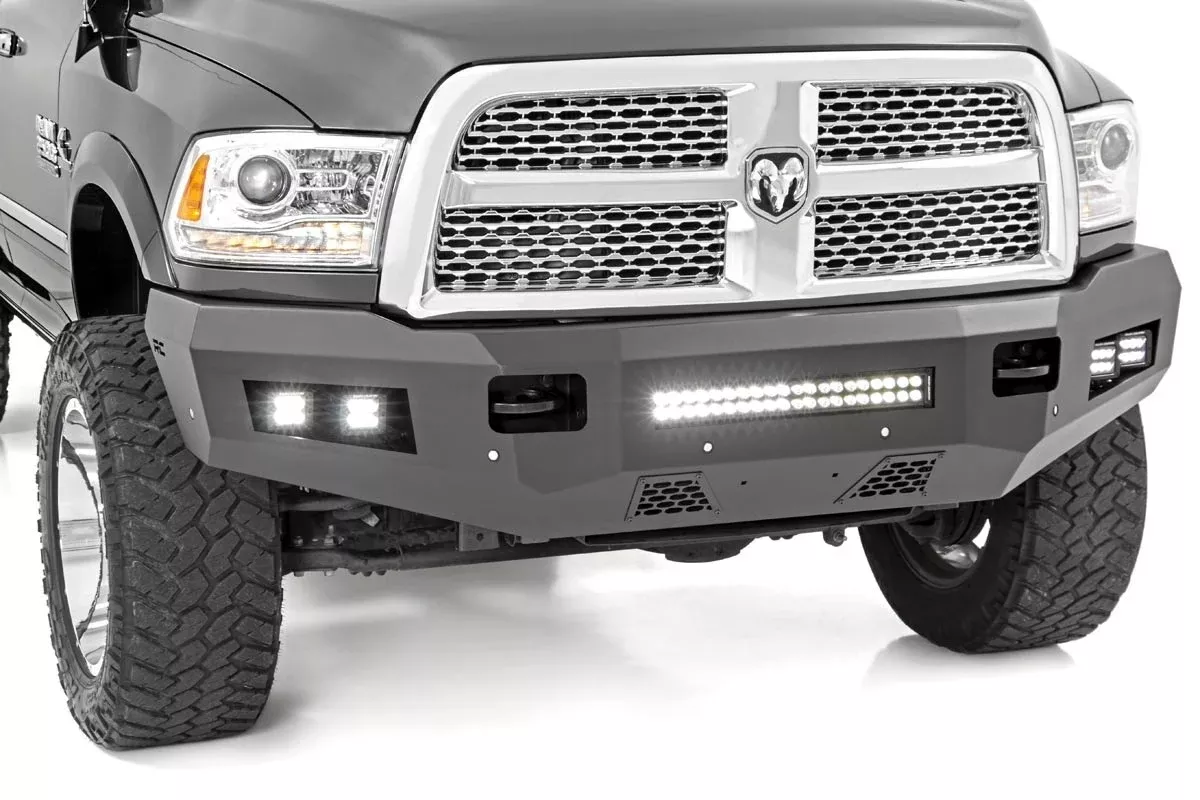 Rough Country 10785 Heavy Duty Front Bumper w/ LED Lights 10-18 Ram 2500 3500