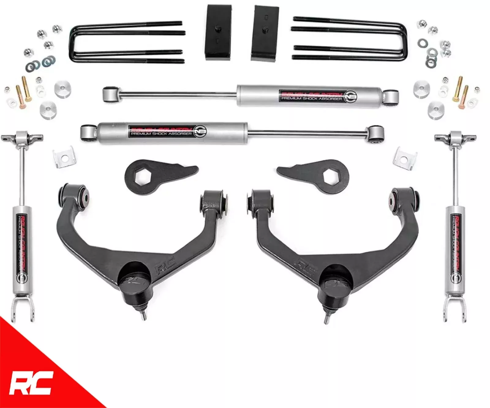 Rough Country 95920 3.5" Lift Kit N3 Shocks 11-19 Chevy Silverado GMC Sierra HD