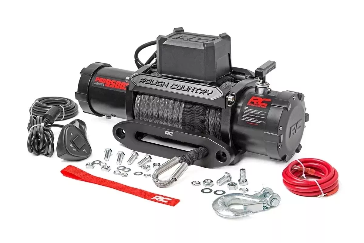 Rough Country PRO9500S 9500 LB PRO Series Electric Winch System Synthetic Rope