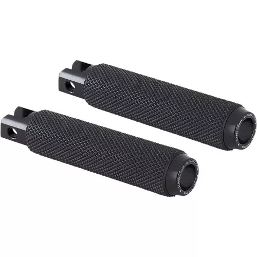 Rough Crafts Rubber Knurled Foot Pegs for Harley - Black