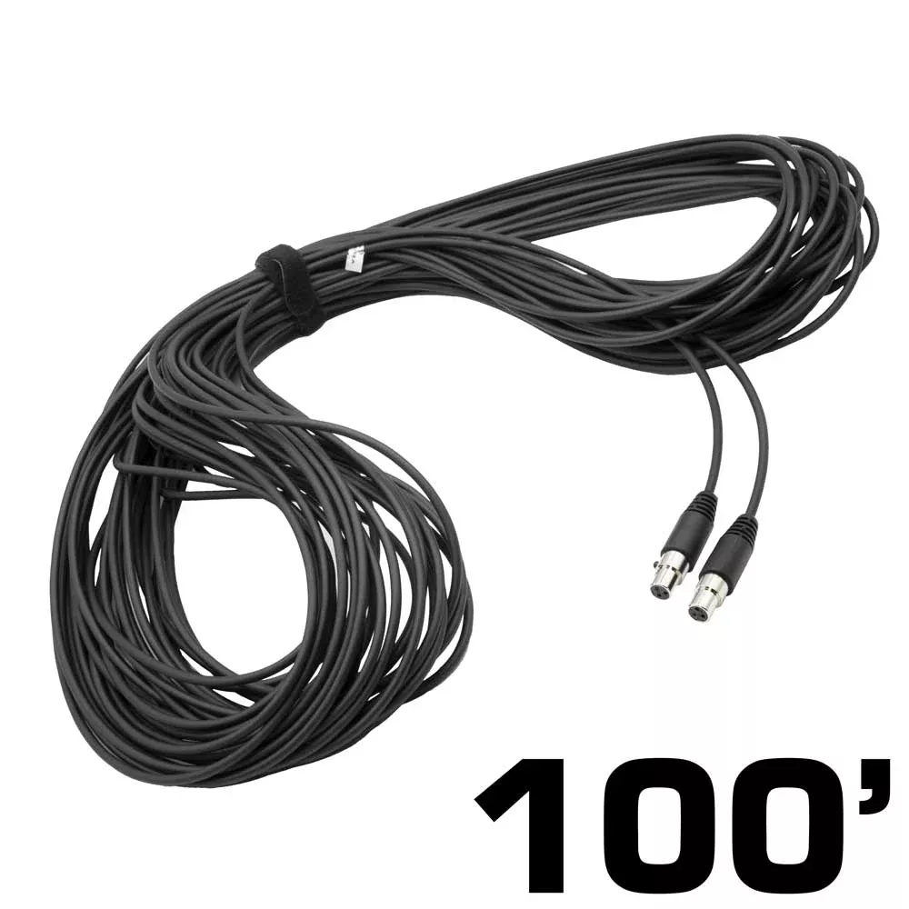 Rugged Radios 100 Ft 3-Pin to 3-Pin Straight Cord for H85 Linkable Headsets CS-100-3P