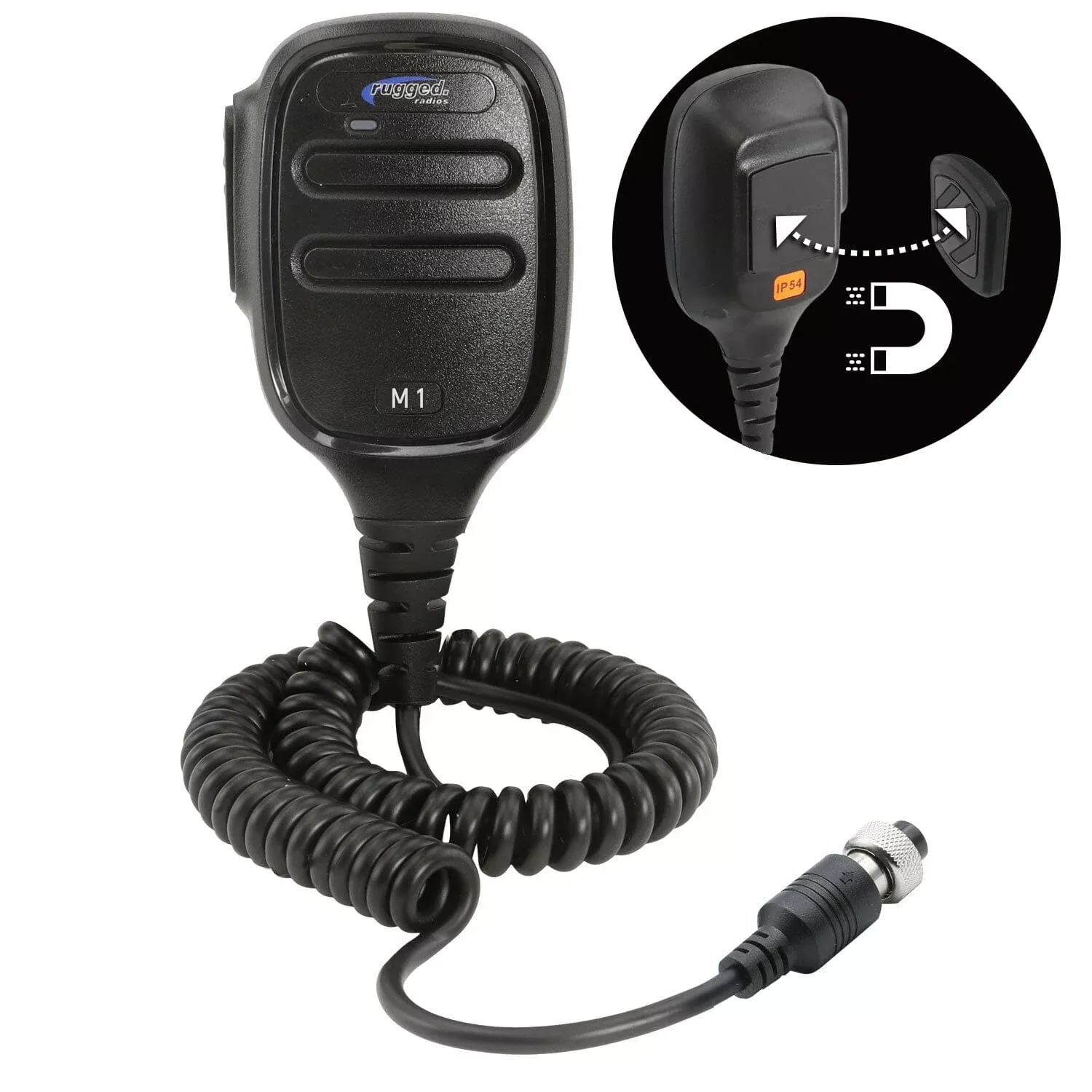 Rugged Radios Hand Mic for M1 Mobile Radio with Scosche MagicMount HM-M1