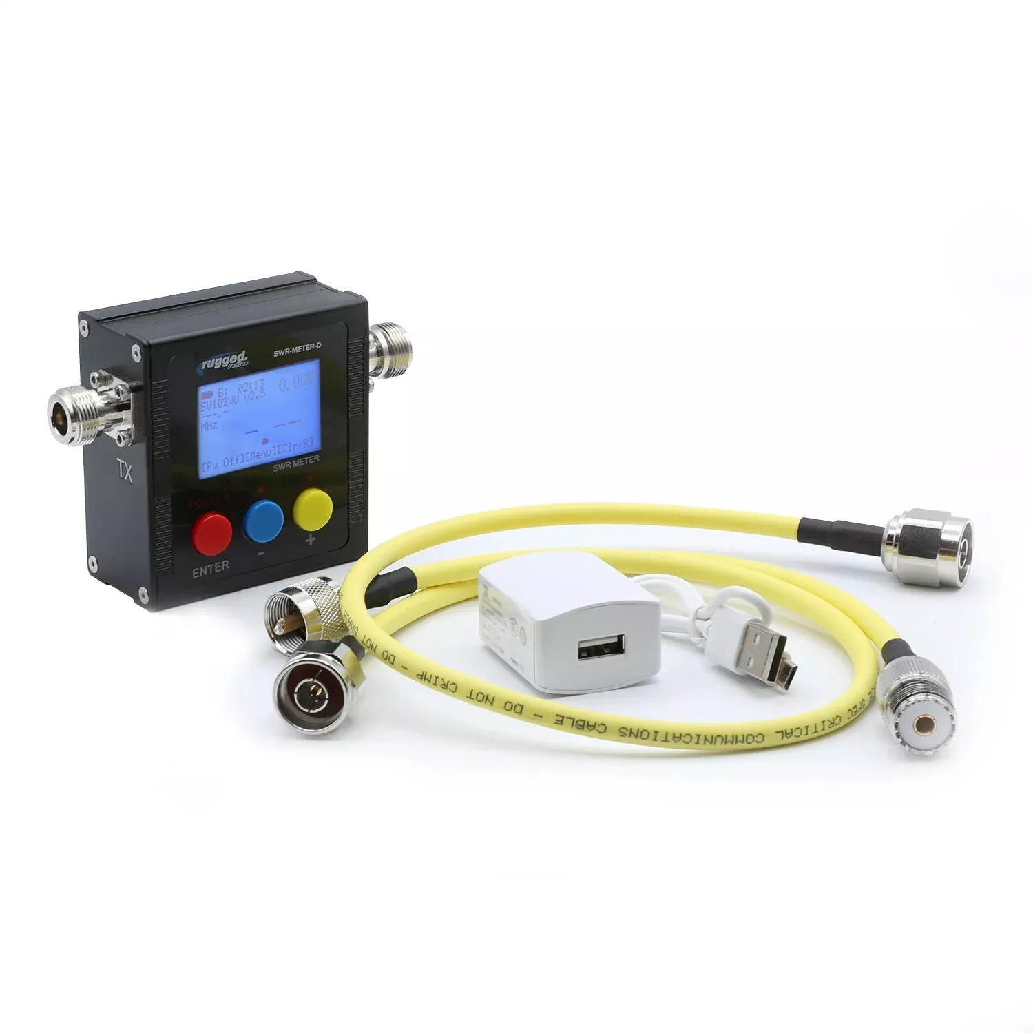 Rugged Radios SWR UHF & VHF Antenna Power Meter with Cables SWR-METER-KIT