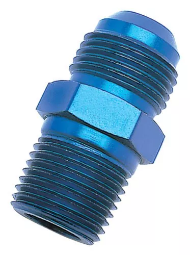 Russell Performance 660420 Blue Anodized Aluminum -4AN Flare to 1/8" NPT Adapter