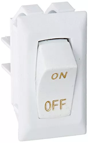 RV Designer S265 Rocker Switch 10 Amp On/Off SPST White with Gold Text