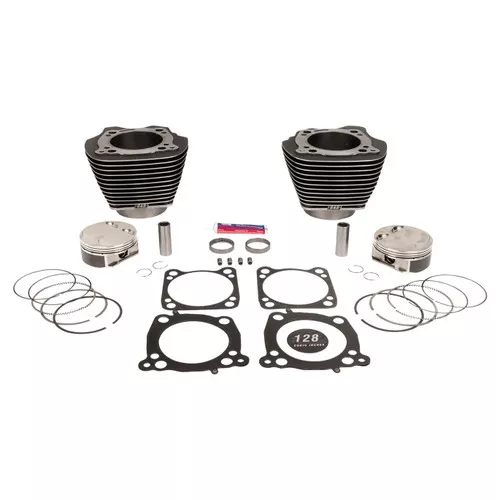S&S 128" Big Bore Kit for 114"/117" M8 Engines - Black Granite w/ Highlights