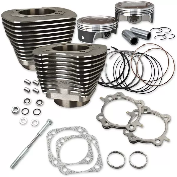 S&S Cycle 124″ Big Bore Cylinder Kit – Wrinkle Black – Twin Cam