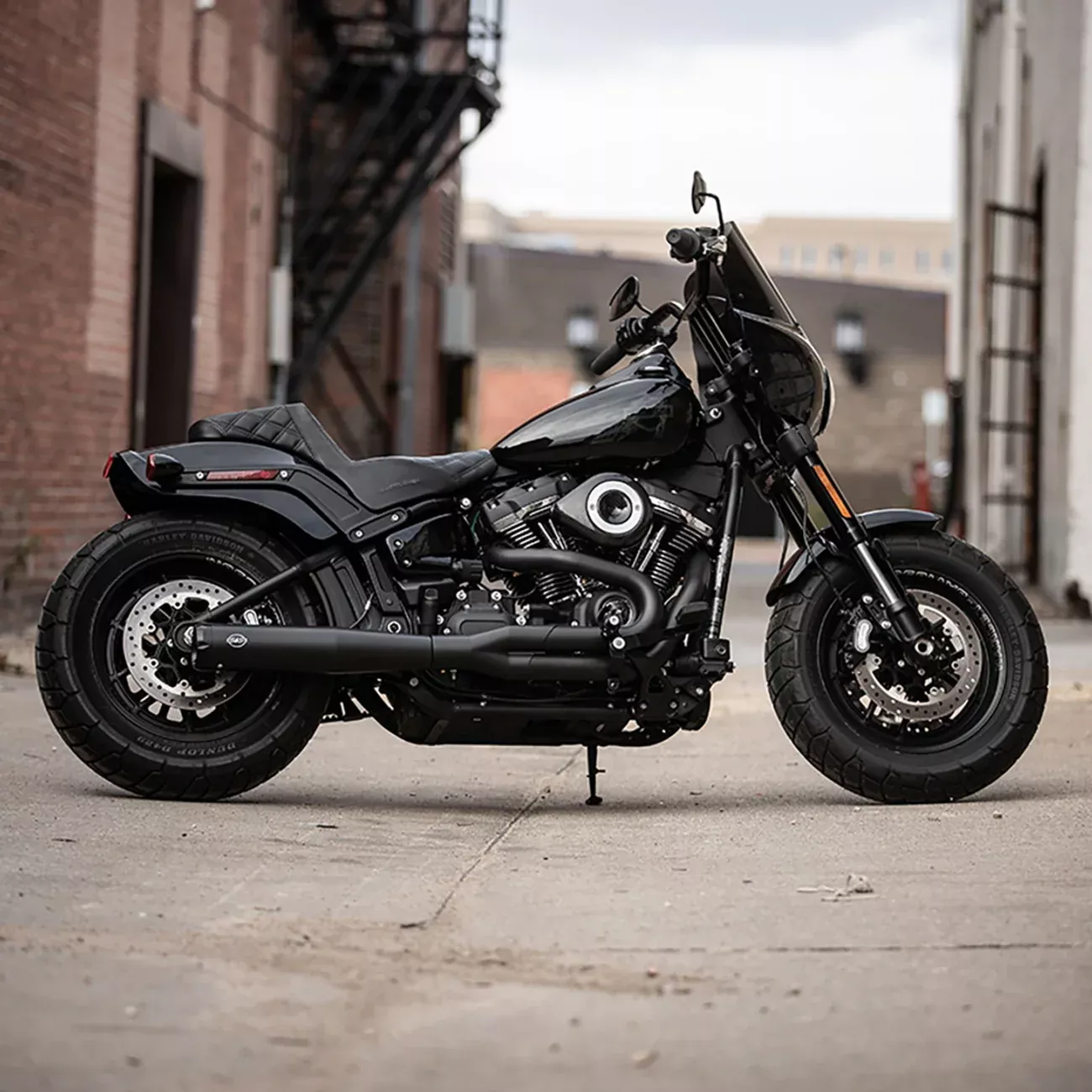 S&S CYCLE 2-into-1 Exhaust System - Black 550-0789
