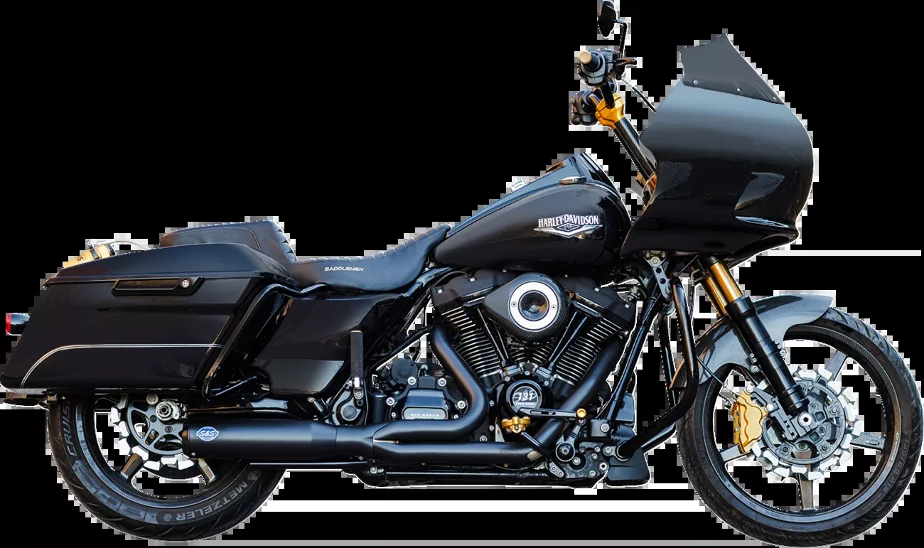 S&S CYCLE 2-into-1 Qualifier Exhaust System - 50-State - Black 550-1110